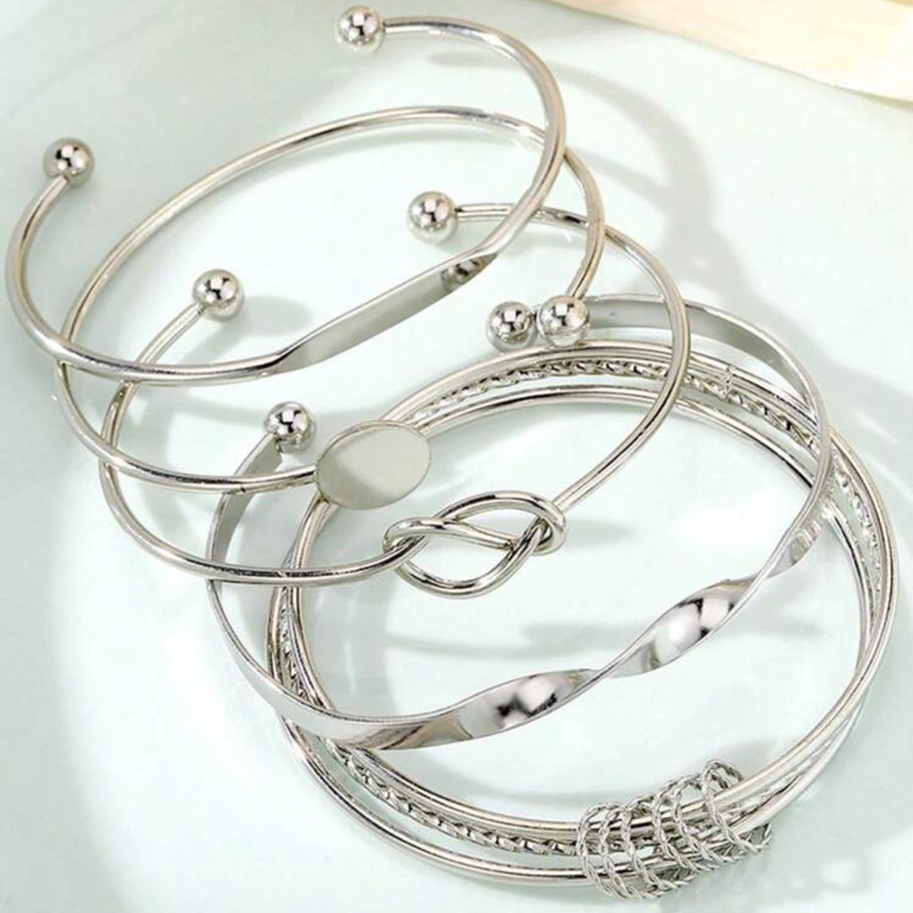 Elegant Silver gray  Bangle Set - Picture 2 of 4